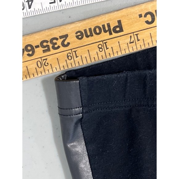 Old Navy High Waisted Leggings Women 3X Plus Size Faux Leather Side Stripe Black - Picture 4 of 7